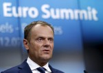 European Council President Donald Tusk addresses a news conference after an euro zone leaders summit in Brussels, Belgium, July 13, 2015. REUTERS/Francois Lenoir